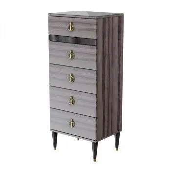 м. Марьина Роща - Комод узкий c планкой Римини СОЛО (орех империя золото) РМКМ-2 (s)