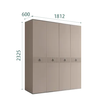 Шкаф 4-х дверный Римини СОЛО (Мокка/Серебро) РМШ2/4(s)