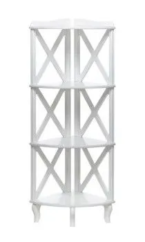 Этажерка-стеллаж угловая Джульетта-3 (молочный дуб)