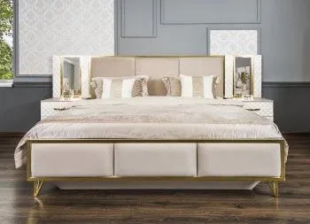 Кровать Лара 160x200 см белый глянец