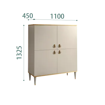 Пенал 4 двери Римини (Ваниль/Золото) РМП-3
