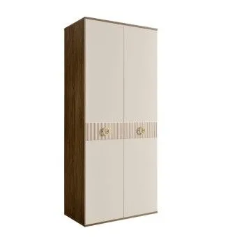 Шкаф 2-х дверный Bogemia Woodline Fi (Слоновая кость/Золото) БМШ2/2