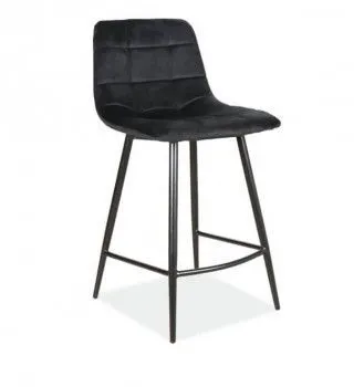 Полубарный стул Signal MILA H-2 VELVET (черный/черный мат)