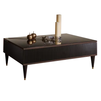 Журнальный столик с ящиком Римини СОЛО (Орех империя/Золото) РМСТ-2(s)