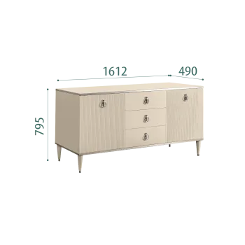 Комод для гостиной 1.6м Римини СОЛО (Ваниль/Серебро) РМКМ-4(s)