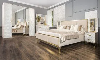 Спальня Лара 5-ств белый глянец