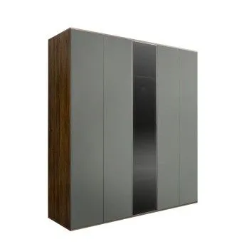 Шкаф 5-ти дв. Bogemia Woodline Air (Серый/Серебро) БМШ2/5(1)