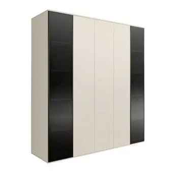 Шкаф 5-ти дв. Bogemia Air (Слоновая кость/Черный) БМШ2/5(2)