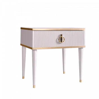 Лобня - Тумба прикроватная (левая/правая) Римини СОЛО (белый золото) РМТП-1 (s)