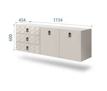 Комод 1.6м Bogemia Fly Farfalle (Шелк) (Novabuk/Черный) БМКМ-4