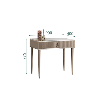 Стол туалетный узкий Римини СОЛО (Мокка/Серебро) РМСТ-1(s)[9]