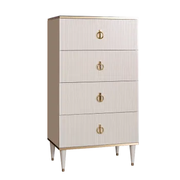 Комод 4 ящика Римини СОЛО (Слоновая кость/Золото) РМКМ-6(s)