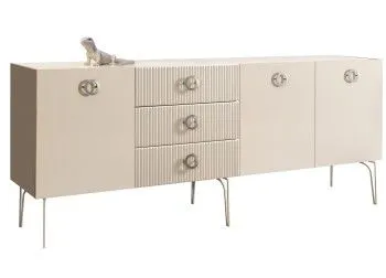 Комод 2.1м Bogemia Fillini (Слоновая кость) (Lakobel/Хром) БМКМ-5(Fi)