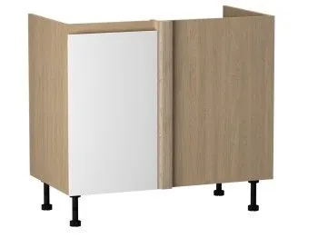 Стол под мойку угловой СМУ-100 левый, Женева (954*534*870) Дуб Палермо/Белый матовый, 22412