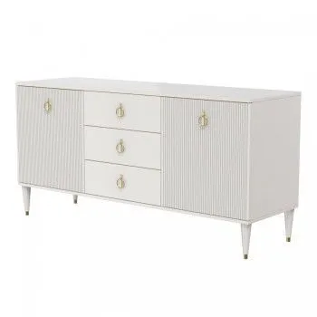 Комод для гостиной 1.6м Римини СОЛО (Бежевый/Золото) РМКМ-4(s)