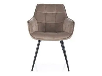 Стул кухонный Signal LILIA Velvet Bluvel 40 (темно-бежевый/черный)