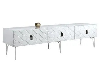 Тумба под телевизор 2.1м Bogemia Farfalle (Белый) (Lakobel/Черный) БМТ-2(Fa)