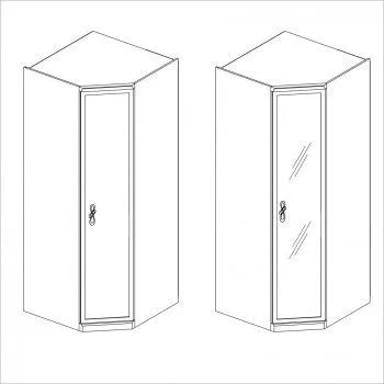 Натали секция угловая с зеркалом белый глянец