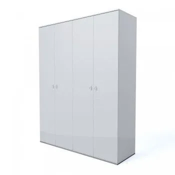 Шкаф 4-х дверный Римини (Белый/Серебро) РМШ2/4