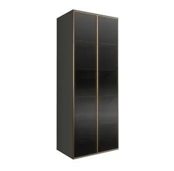 м. Марьина Роща - Шкаф 2-х дв. (2 двери стекло) Bogemia Air (Серый/Золото) БМШ2/2(2)