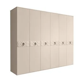 Шкаф 6-ти дв. Bogemia Farfalle (Ваниль/Хром) БМШ2/6(Fa)