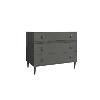 Комод с планкой Римини СОЛО (Серый/Серебро) РМКМ-3(s)