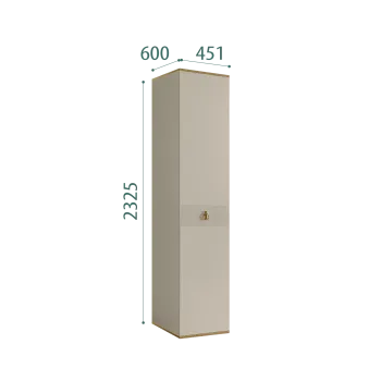 Шкаф 1-но дверный Римини СОЛО (Ваниль/Серебро) РМШ2/1(s)