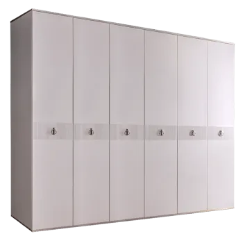 Шкаф 6-ти дверный Римини СОЛО (Белый/Серебро) РМШ2/6(s)