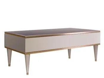 Журнальный столик с ящиком Римини (Слоновая кость/Золото) РМСТ-2