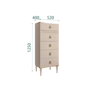 Комод узкий с планкой Римини СОЛО (Ваниль/Золото) РМКМ-2(s)