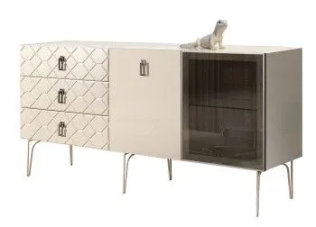 Комод 1.6м Bogemia Farfalle (Слоновая кость) (Lakobel/Хром) БМКМ-4(Fa)[5][10]