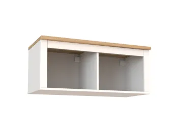 САГА полка навесная 2 секции белая/ясень