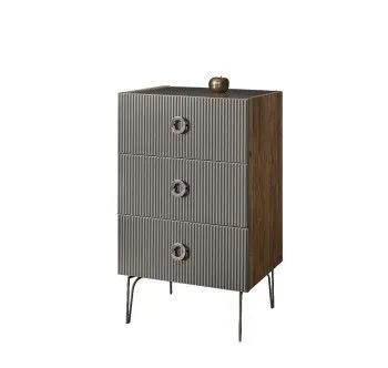 Комод Bogemia Woodline Fi (Серый) (Lakobel/Хром) БМКМ-1