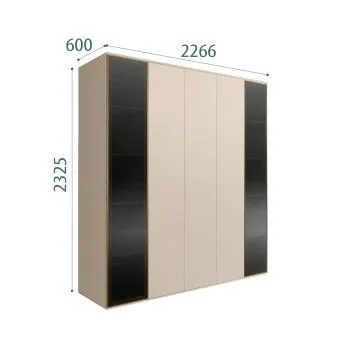 Шкаф 5-ти дв. Bogemia Air (Ваниль/Золото) БМШ2/5(2)