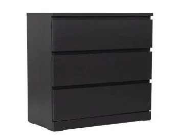 МАЛЬМ / VARMA Комод ИКЕА / IKEA 3, 80x78x40, шпон, черный