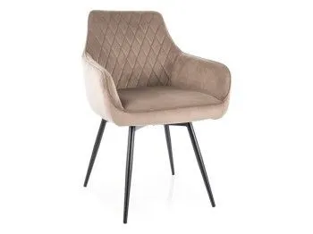 Стул кухонный Signal MARLO Velvet Bluvel 40 поворотный (темно-бежевый/черный)