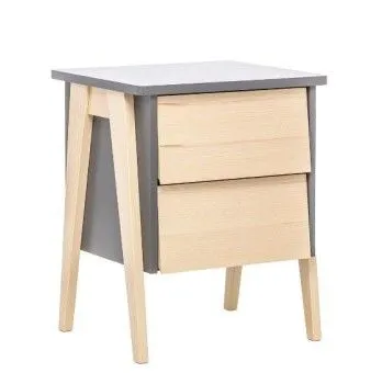 Тумбочка Сканди 2 ящ. (Натуральное дерево/серый ясень)