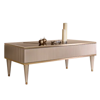 Журнальный столик с ящиком Римини СОЛО (Латте/Золото) РМСТ-2(s)