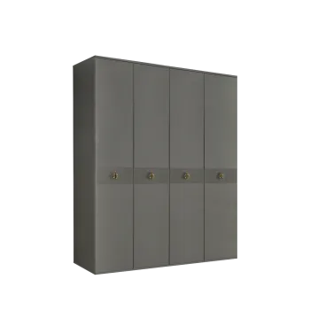 Шкаф 4-х дверный Римини СОЛО (Серый/Золото) РМШ2/4(s)