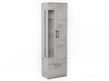 Пенал Д-3п со стеклом правый, Денвер (600*377*2020) Риббек серый, 31306