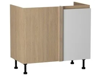 Стол под мойку угловой СМУ-100 правый, Женева (954*534*870) Дуб Палермо/Белый матовый, 22413