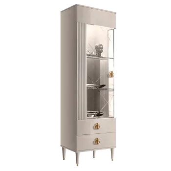 Витрина 1-ств. Римини СОЛО (Бежевый/Золото) (Левая) РМВ1-1С(s)