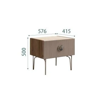 Тумба прикроватная Bogemia Woodline Fi (Мокка) (Novabuk/Хром) БМТП-1