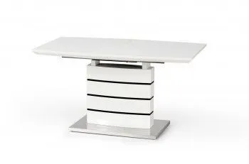 Стол обеденный Halmar NORD, раскладной (бело-черный)