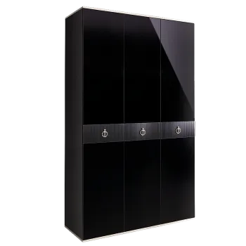 Шкаф 3-х дверный Римини СОЛО (Черный/Серебро) РМШ2/3(s)
