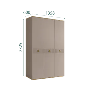 Шкаф 3-х дверный Римини СОЛО (Мокка/Золото) РМШ2/3(s)