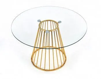 Стол обеденный Halmar LIVERPOOL (прозрачный/золотой)