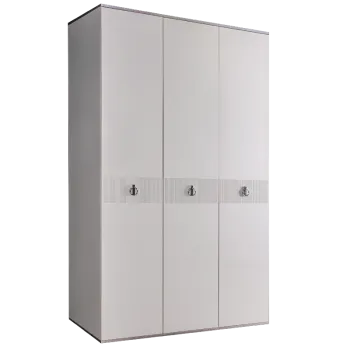 Шкаф 3-х дверный Римини СОЛО (Белый/Серебро) РМШ2/3(s)