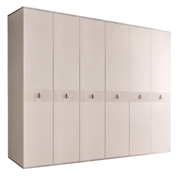 Шкаф 6-ти дверный Римини СОЛО (Слоновая кость/Серебро) РМШ2/6(s)