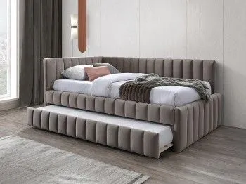 Кровать Signal ALFIE Velvet Bluvel 40 (темно-бежевый) 120/200